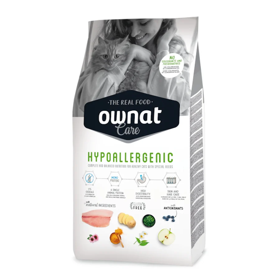 Alimento hipoalergênico para gatos Ownat Care