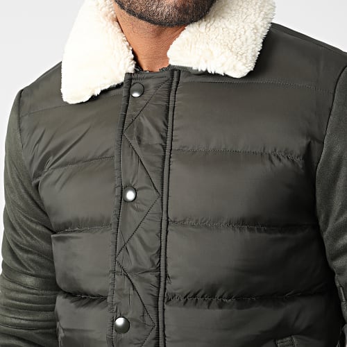 Doudoune Col Mouton Vert Kaki