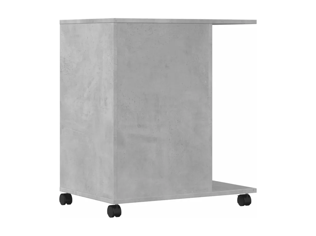 Support d'imprimante avec roulettes gris béton 60x40x68,5 cm