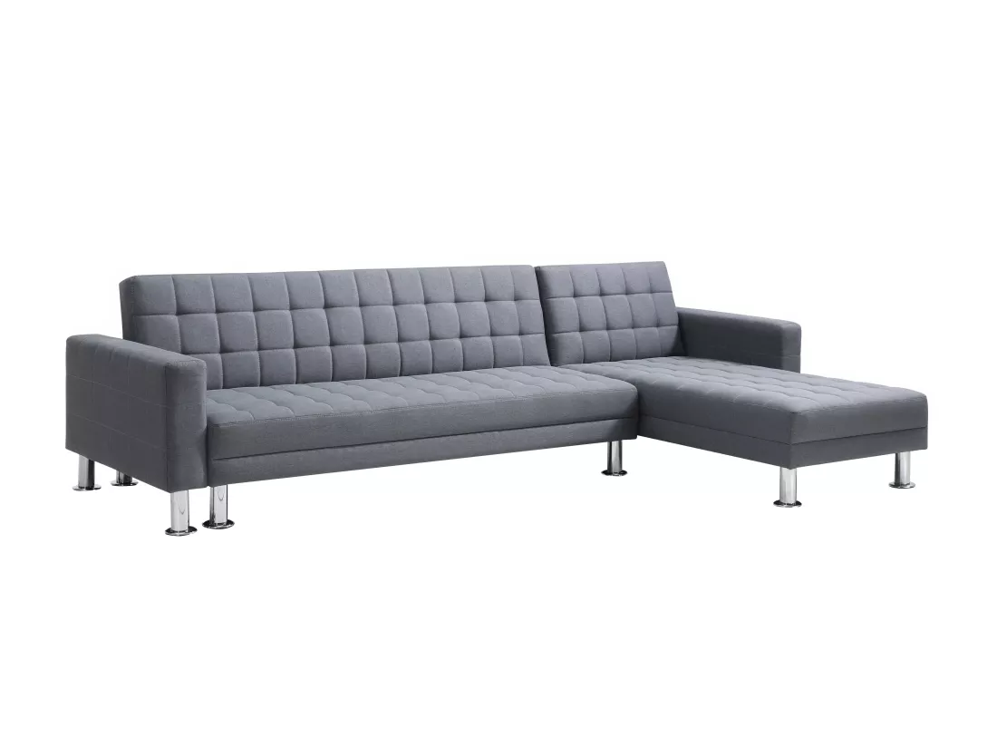 Canapé d'angle convertible et réversible en tissu gris WILLIS II