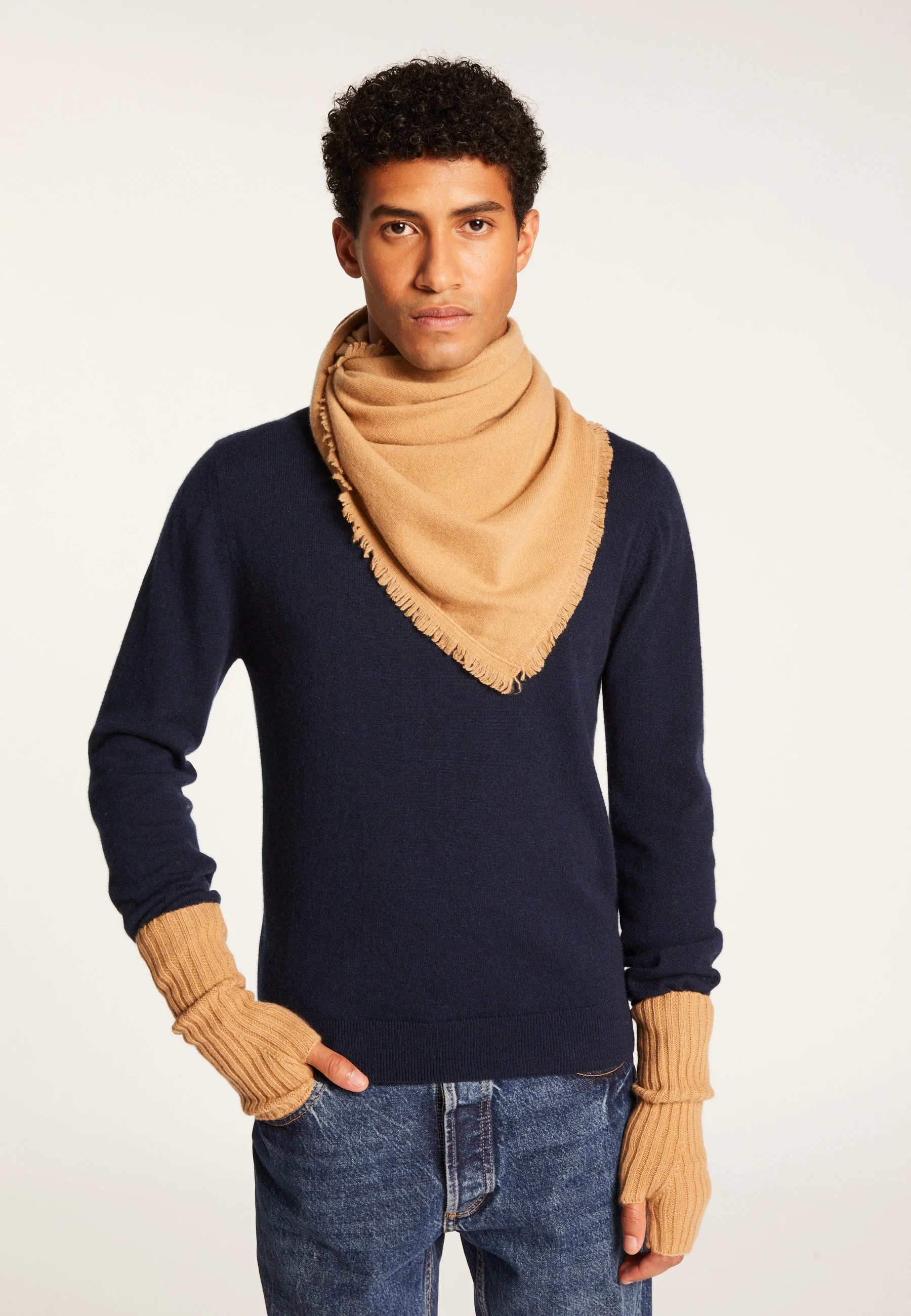 LOUAH24 - Foulard unisexe en cachemire | Marron
