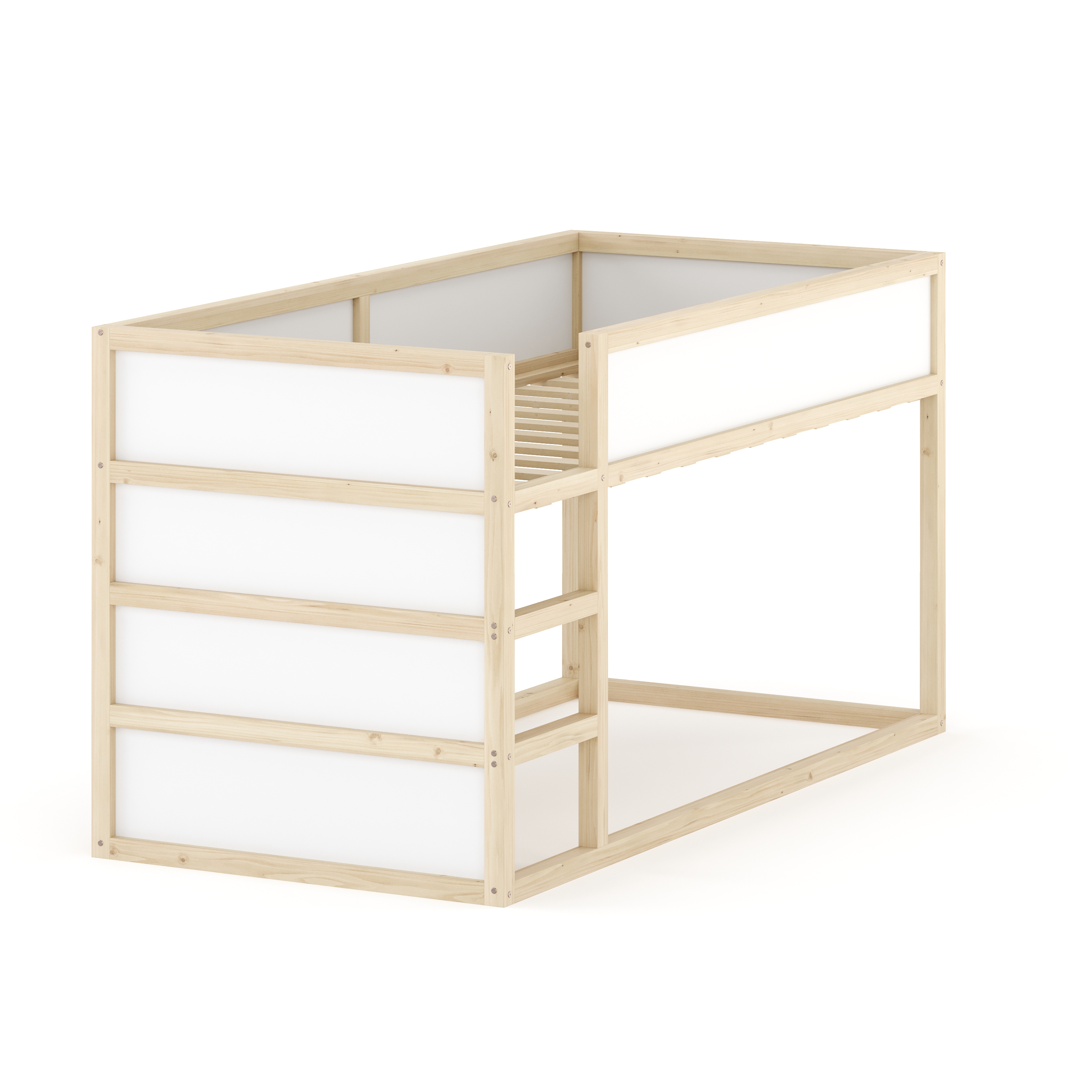 Kinderbett Hochbett BOSWIL 90 x 200 cm 2-in-1 natur/weiss