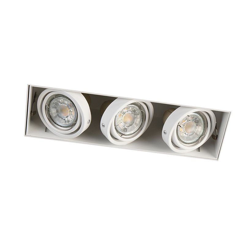 Set van 6 Inbouwspot wit draai- en kantelbaar trimless 3-lichts - Oneon