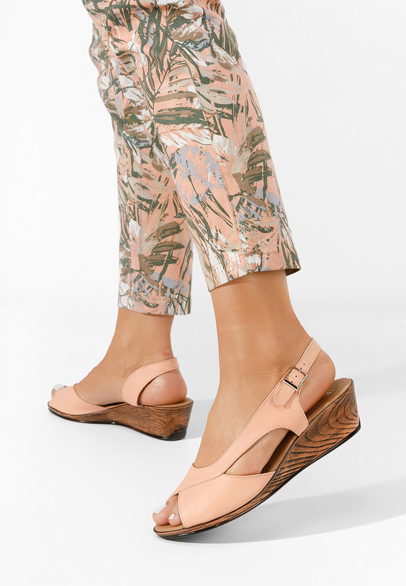 Sandales en cuir femme roses Rhonia