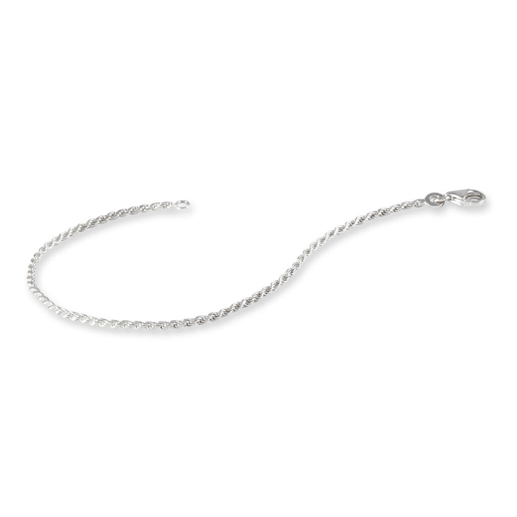 Bracelet Cacilda Maille Corde Argent Blanc