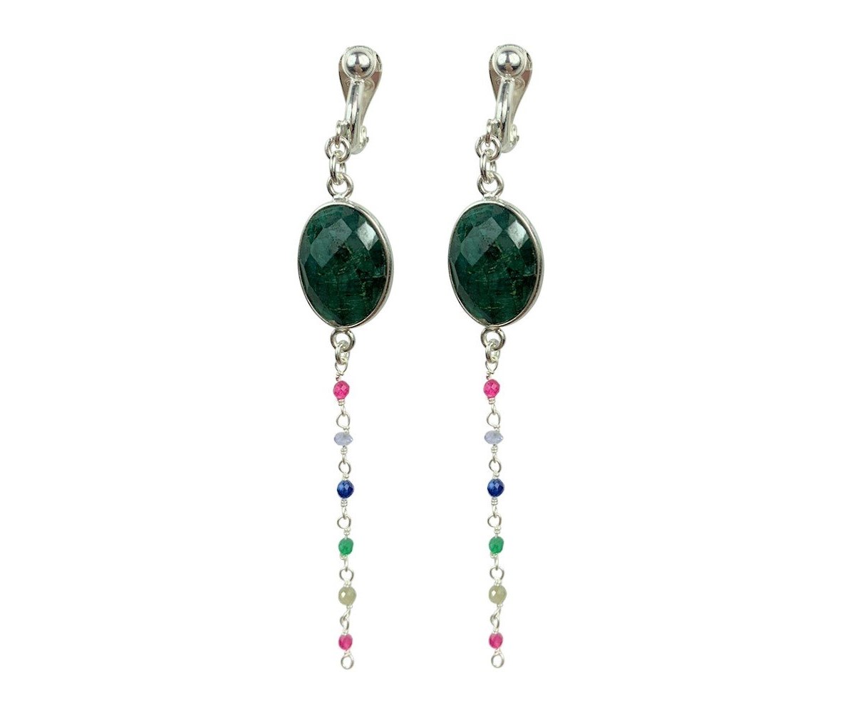 Boucles d'oreilles clips Bakasana Argent