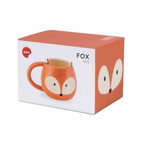 Caneca com rosto de raposa marrom