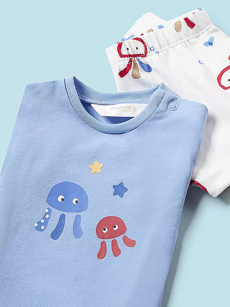 MAYORAL Baby Set T-Shirt und Shorts 4 teilig hellblau