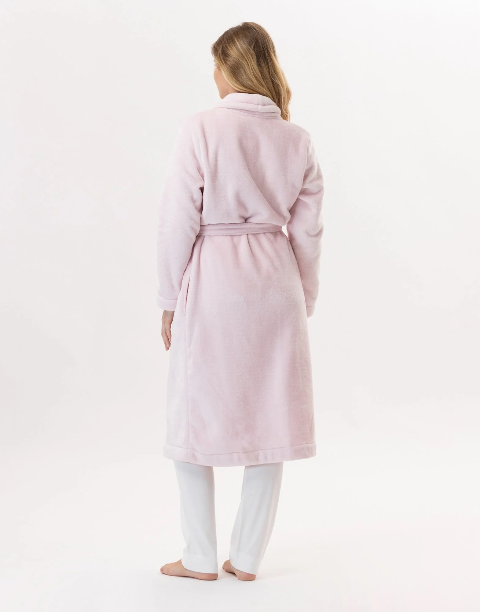 ESSENTIEL H61B - Peignoir en peluche flanelle | Rose
