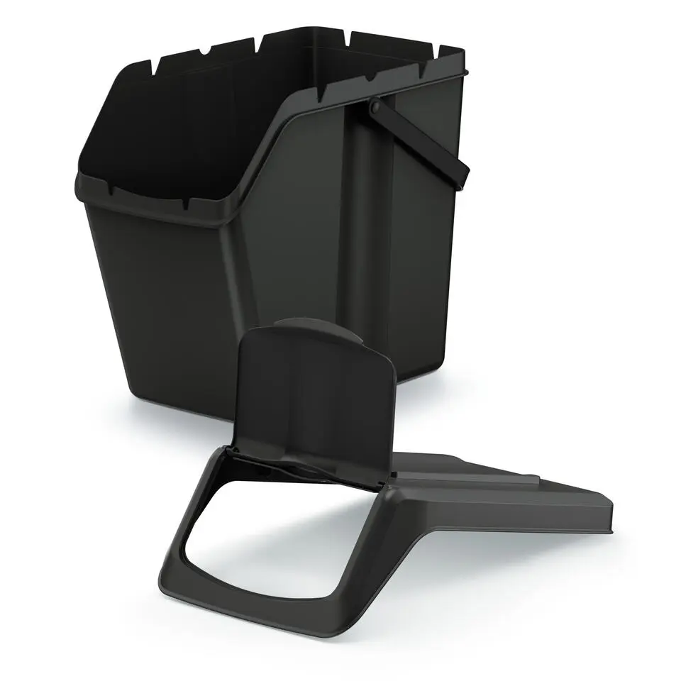 Keden Sorteer afvalbak/emmer - zwart - 25L - 24 x 40 x 37 cm