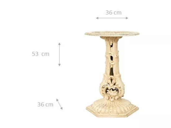 BISCOTTINI Support de Pot de Fleurs - Fonte avec Finition Argent Antique - Porte-Plante - Pot d'Intérieur et d'Extérieur - Jardinière - Jardin - Salon - Salle à Manger - Présentoir - Décoratif - 36x36x53 cm