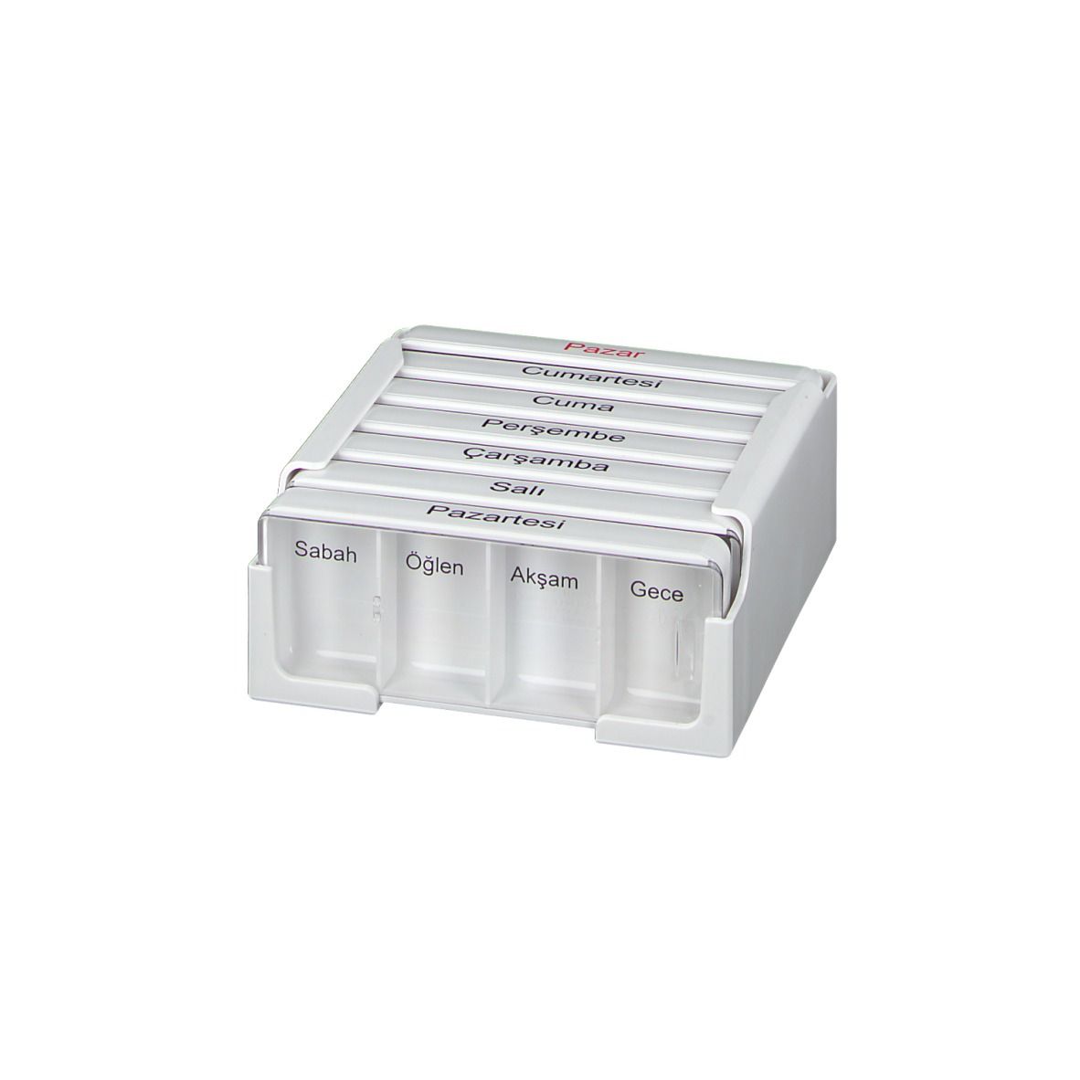 Medi-7® Medikamentendosierer in weiss für 7 Tage türkisch