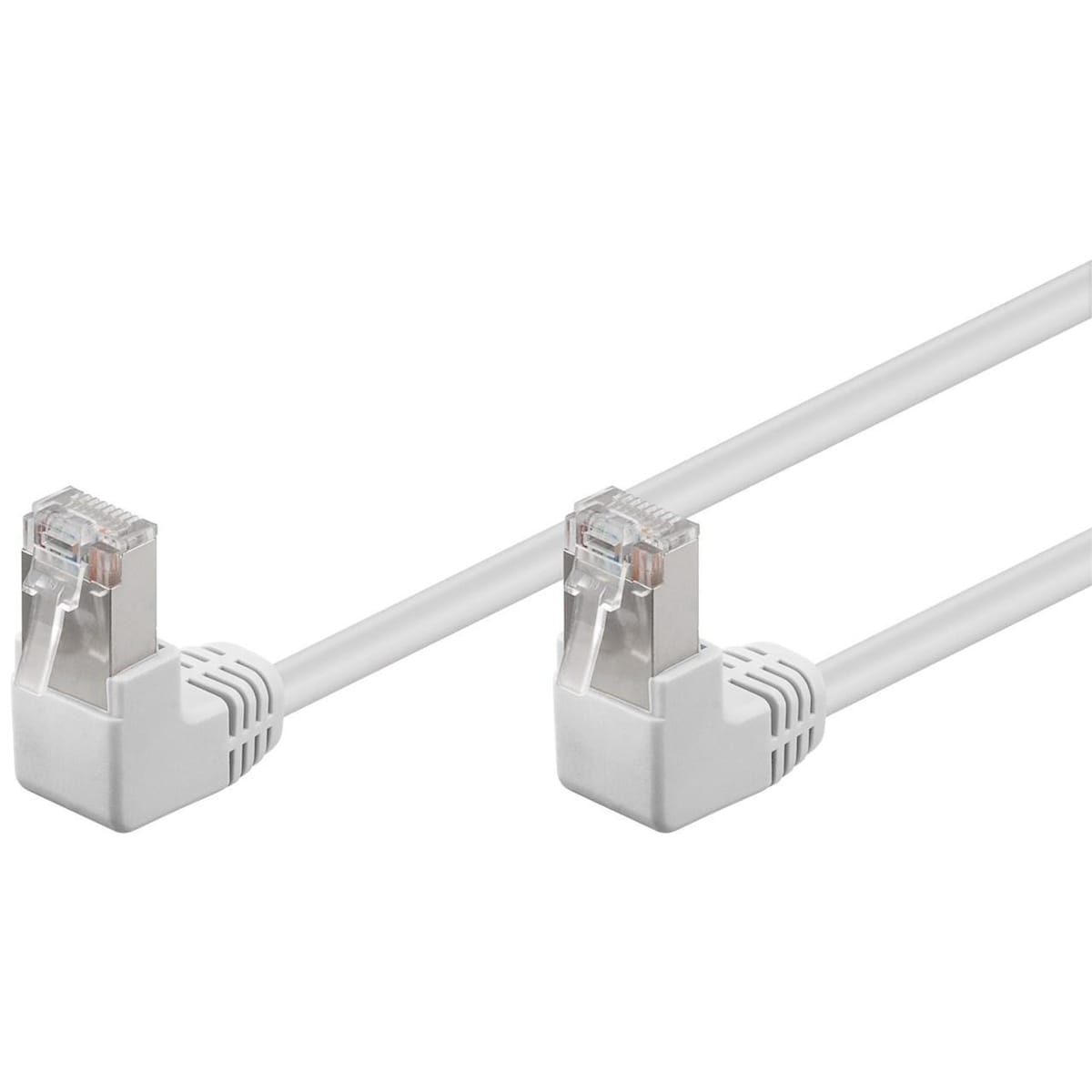 Goobay CAT 5e patchkabel 2x 90° vinklet, F/UTP, hvit