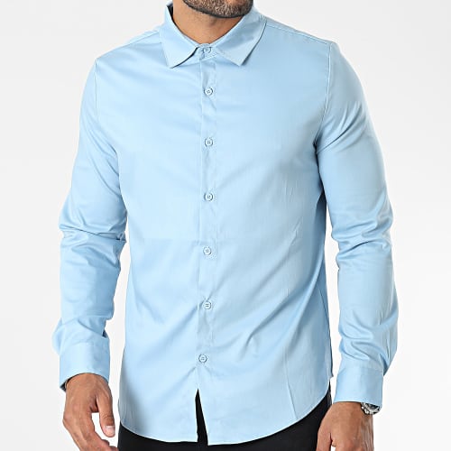 Chemises Manches Longues Bleu Ciel