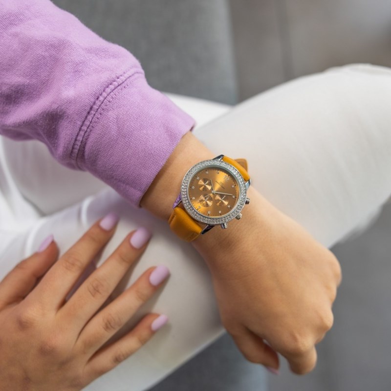 Coffret montre Femme GIORGIO bracelet Cuir Marron