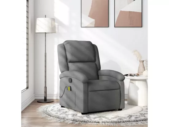 Fauteuil massant inclinable Gris foncé Tissu