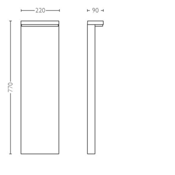 Philips tuinpaal Bustan antraciet 1x3,8W 77 cm