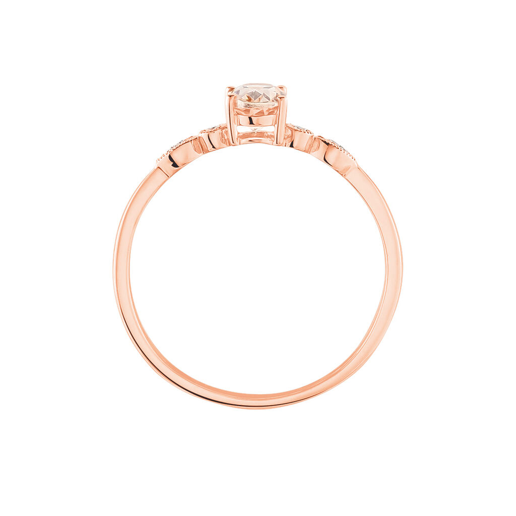 Bague Antonia Or Rose Morganite Et Oxyde De Zirconium