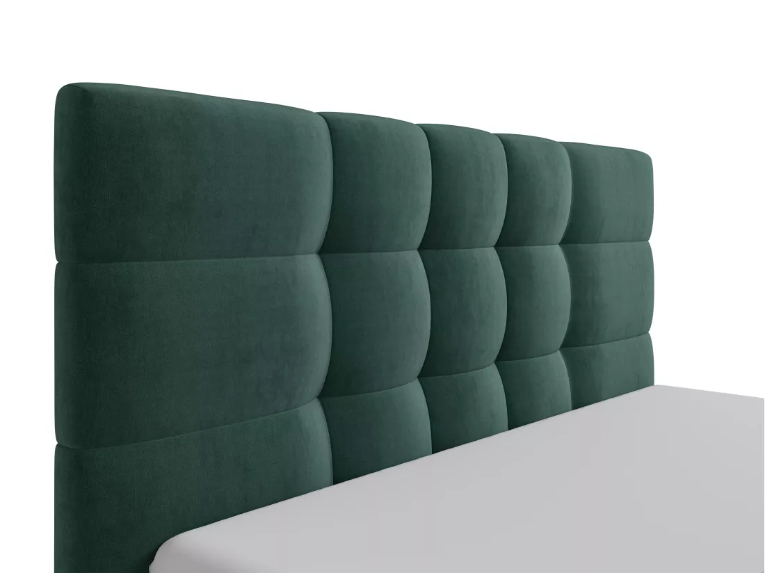 Lit coffre 180 x 200 cm - Tissu - Vert sapin - ELIAVA de Pascal Morabito