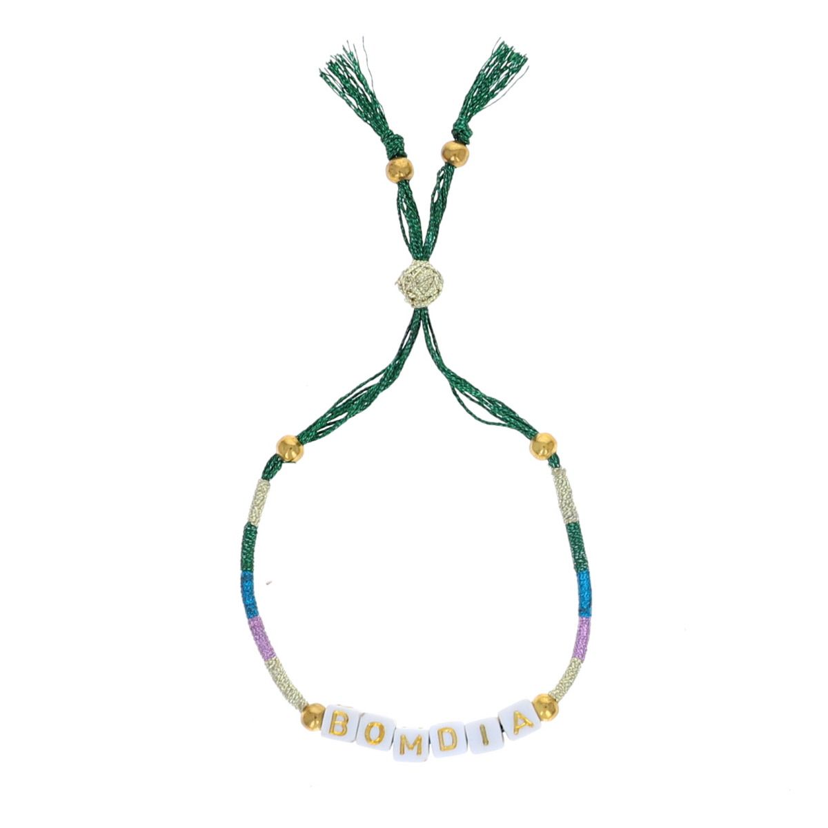 Bracelet tissé avec perles mot 