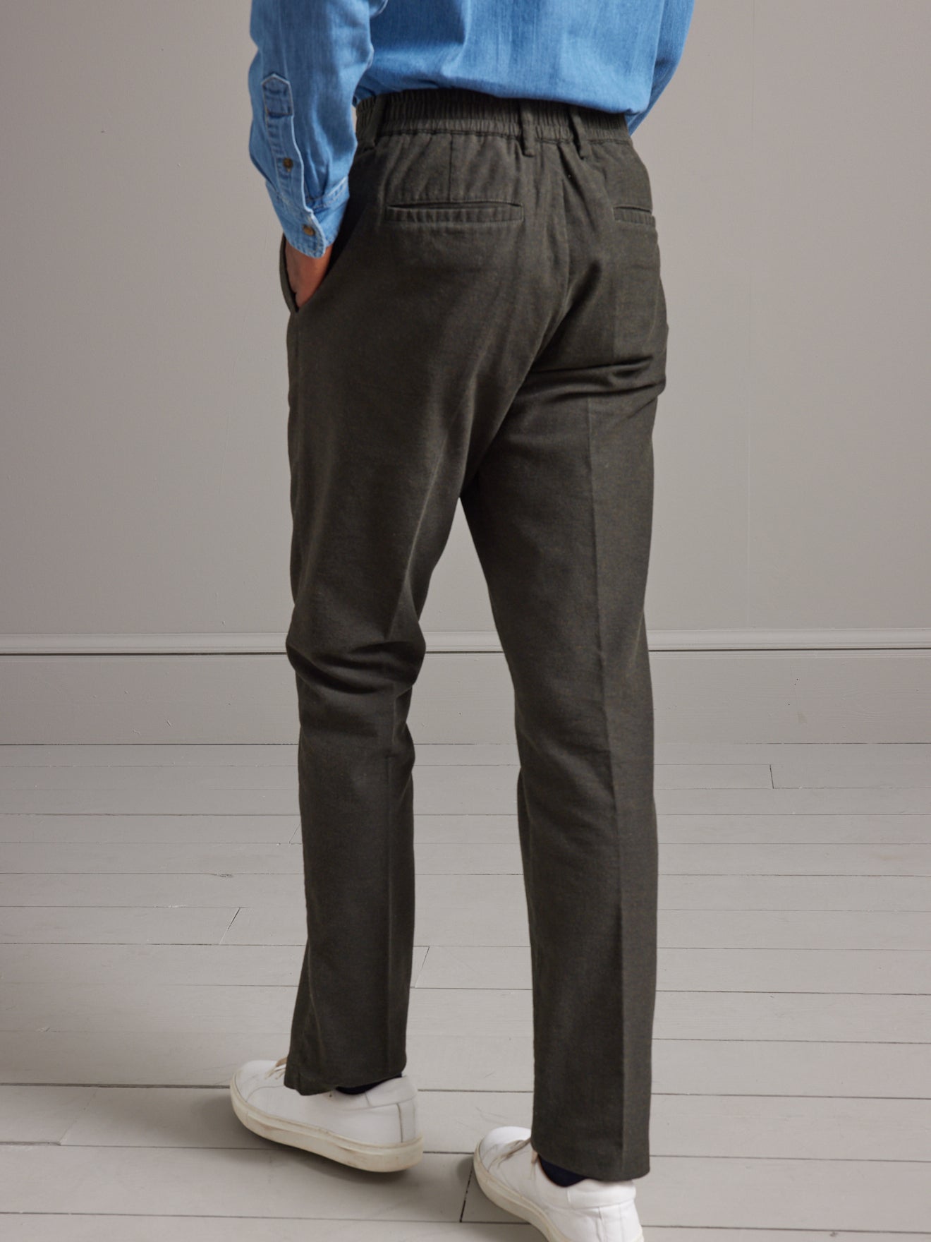 Pantalon tweed taille élastiquée homme