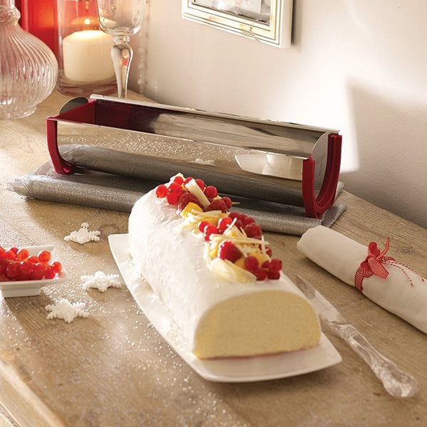 Set gouttière à bûche inox 30 cm et 3 raclettes à bûche Gobel