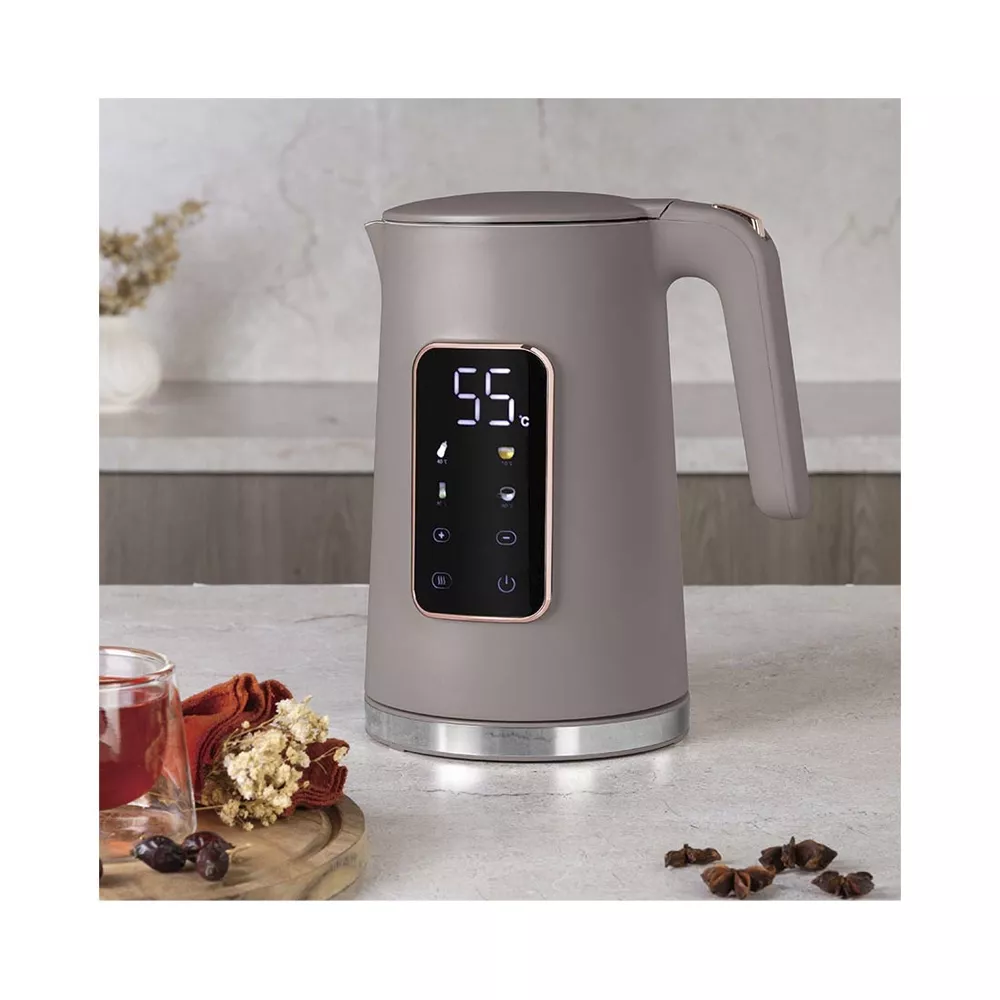 Berlinger Haus Wasserkocher 1.7L mit Digitalanzeige matt taupe Taupe Collection