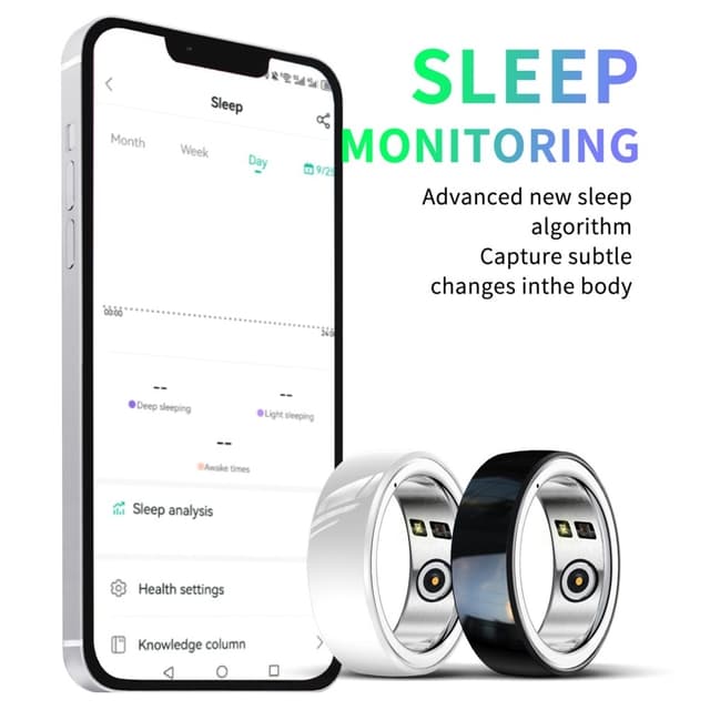 Multifunktion Smart Ring Health Tracker Søvn Hjertefrekvens Blod oxygen overvågning 18#
