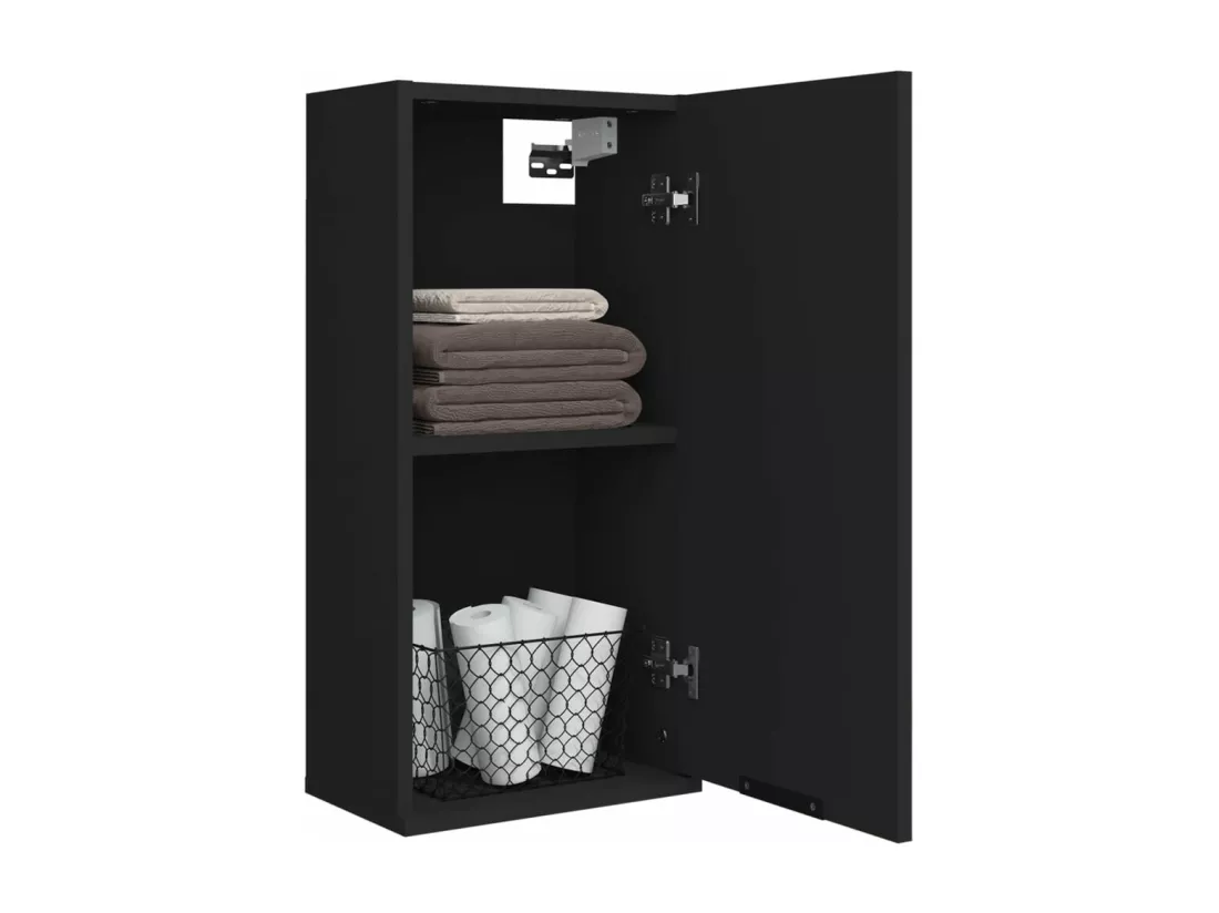 Armoire murale de salle de bain Noir 32x20x67 cm