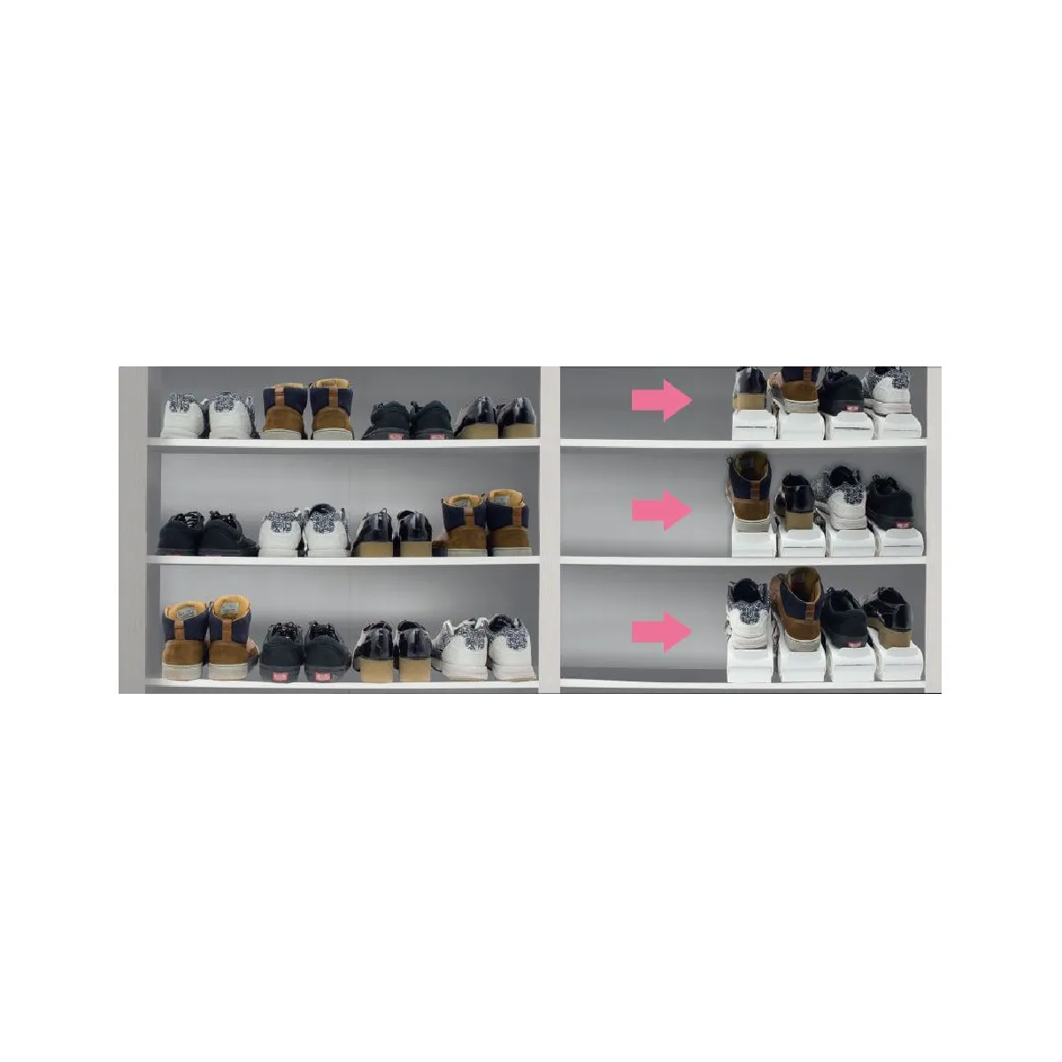 Venteo Set de 16 Shoes Organizer Noir