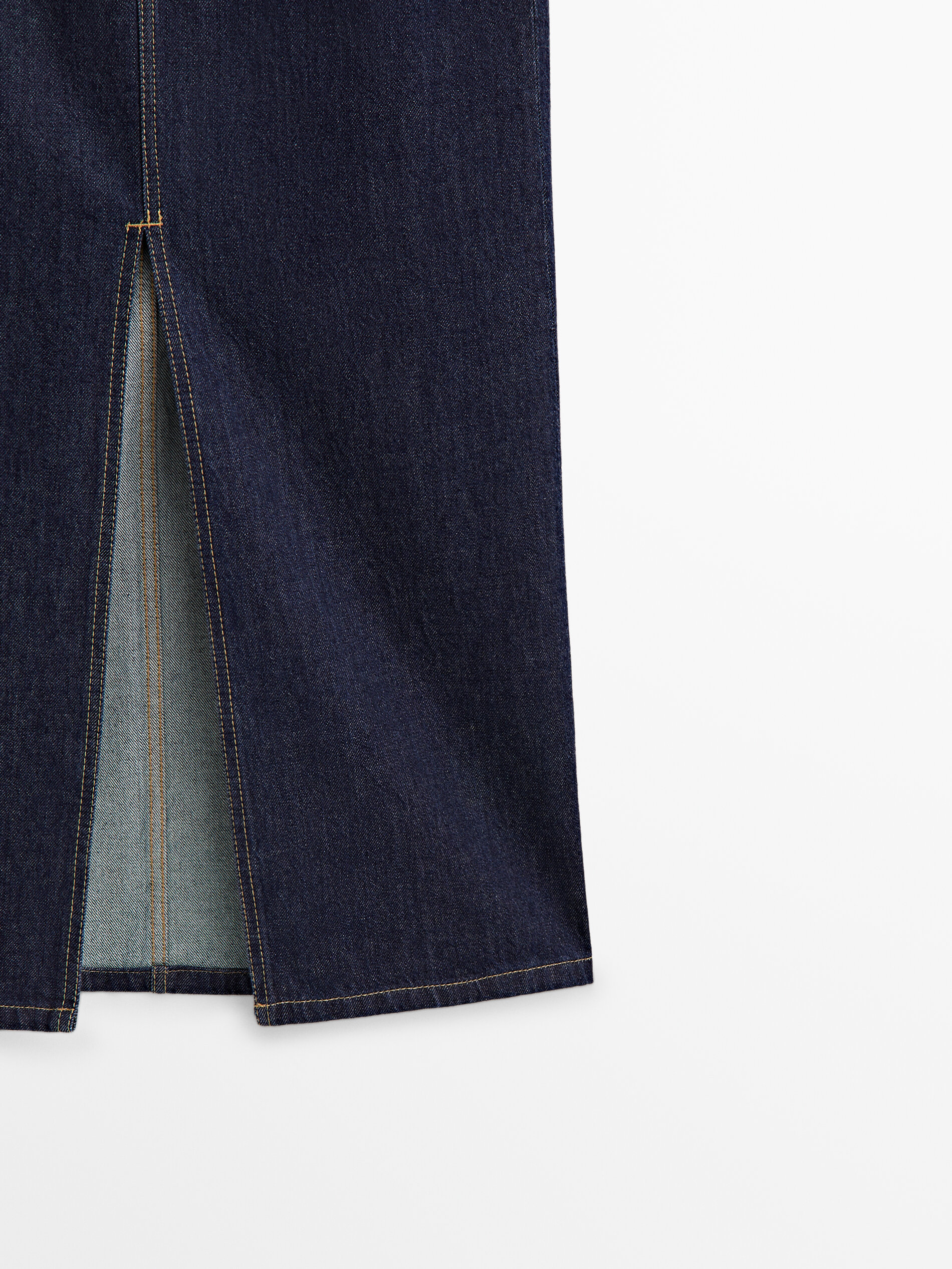 Saia jeans de cintura alta - AZUL MÉDIO