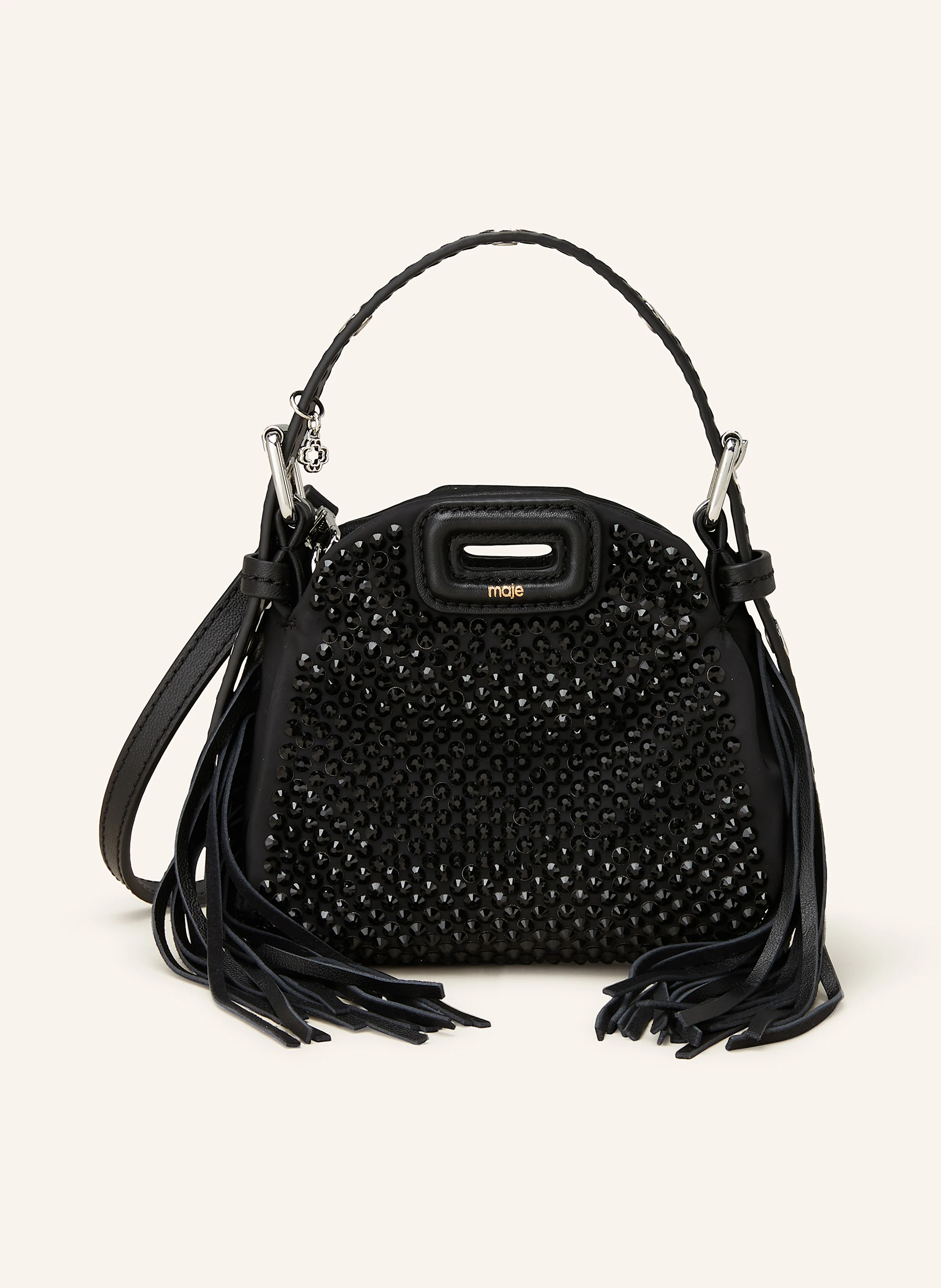 maje Handtasche mit Schmucksteinen