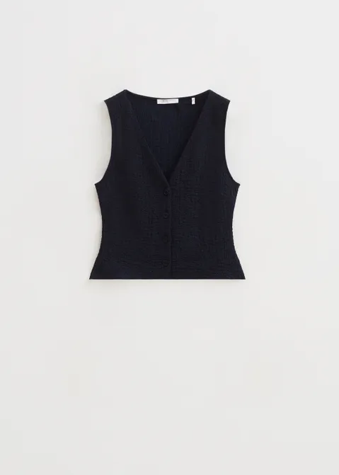 Top met structuur blauw (BLW.D)