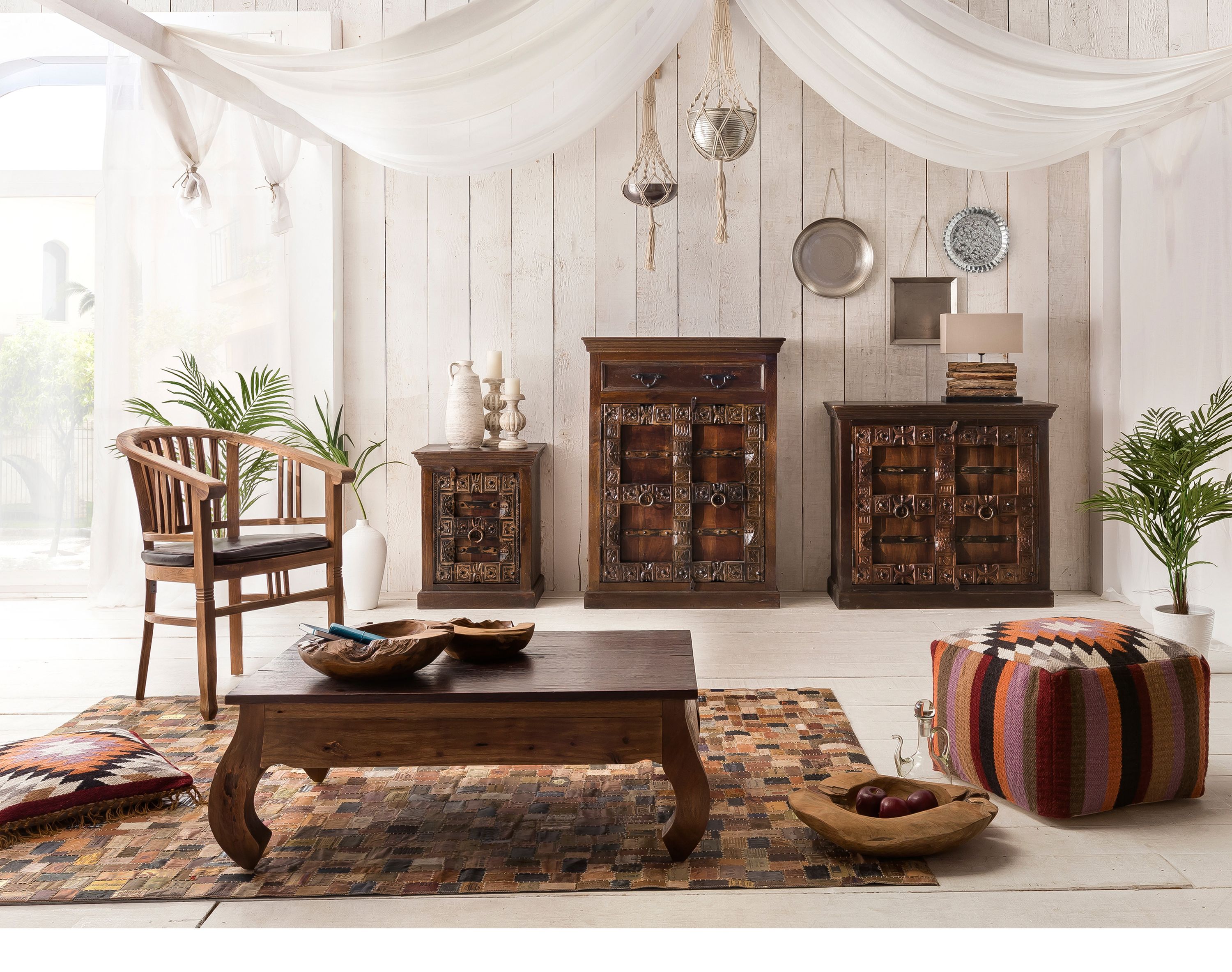 Kommode ALMIRAH Altholz Sideboard Wohnzimmerschrank Mehrzweck Schrank