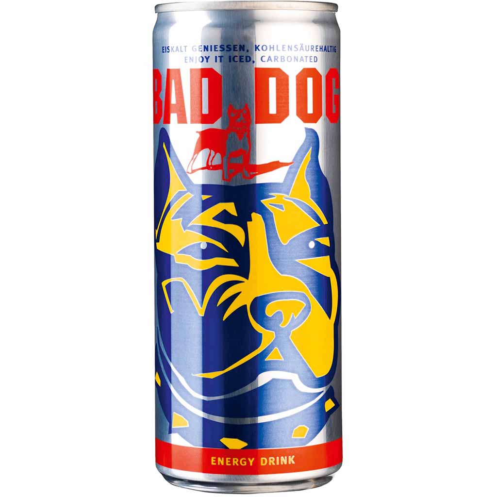 24x Bad Dog Energy Drink DOSE á 250ml=6L MHD:29.4.25