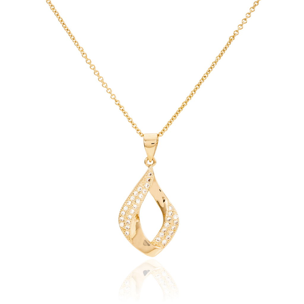 Collier Mai-lee Plaqué Or Jaune Oxyde De Zirconium
