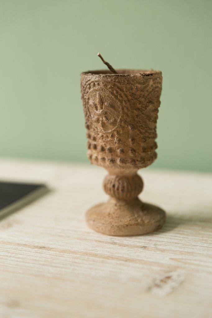 Vasenkerze - gold - 12 cm