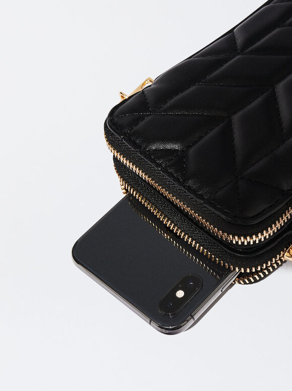Bolsa acolchoada para celular - Preta