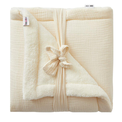 Couverture peluche gaze & microfibre mousse de lait - Mix&Match - BB&CO