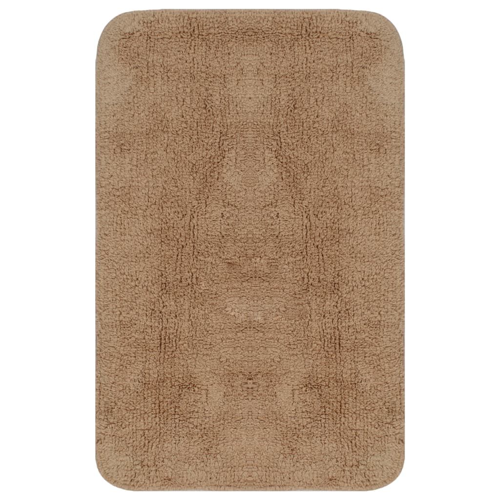 vidaXL 3-delige stoffen badmattenset, beige