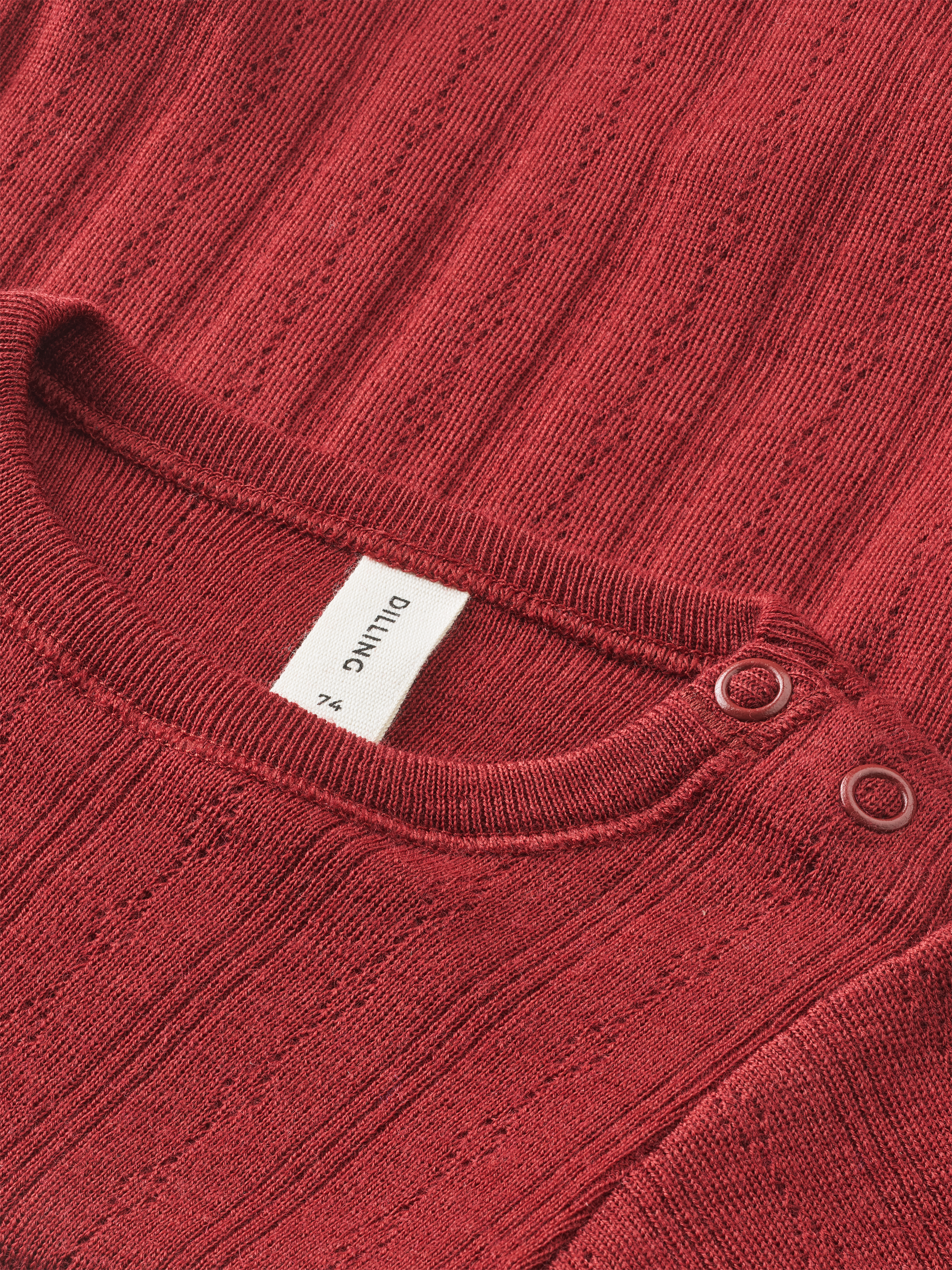 Pointelle romper met lange mouw van merinowol voor baby’s