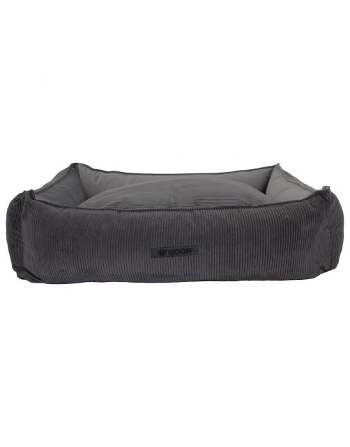 Wooff Cocoon Rib Velours Antraciet - Hondenmand