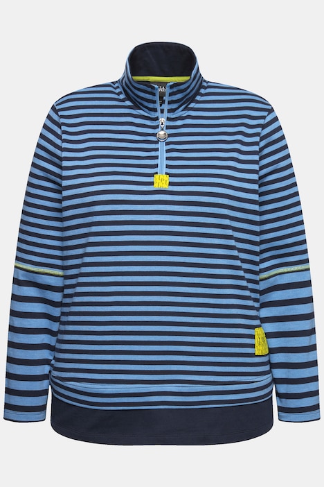 Shirt, Ringelmix, Classic, Troyerkragen, Langarm