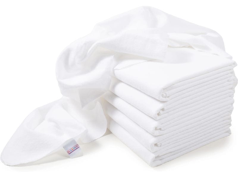 MAKIAN Moltontuch 6-er Set 80 x 80 cm, Weiss Mulltücher Set