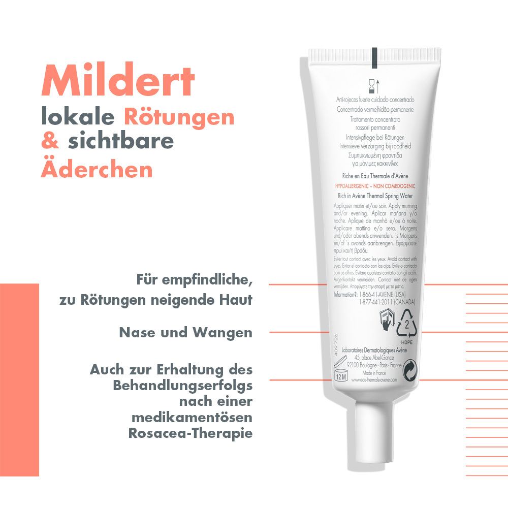 Avène Antirougeurs Fort Intensivpflege Creme 30ml reduziert Rötungen sichtbar
