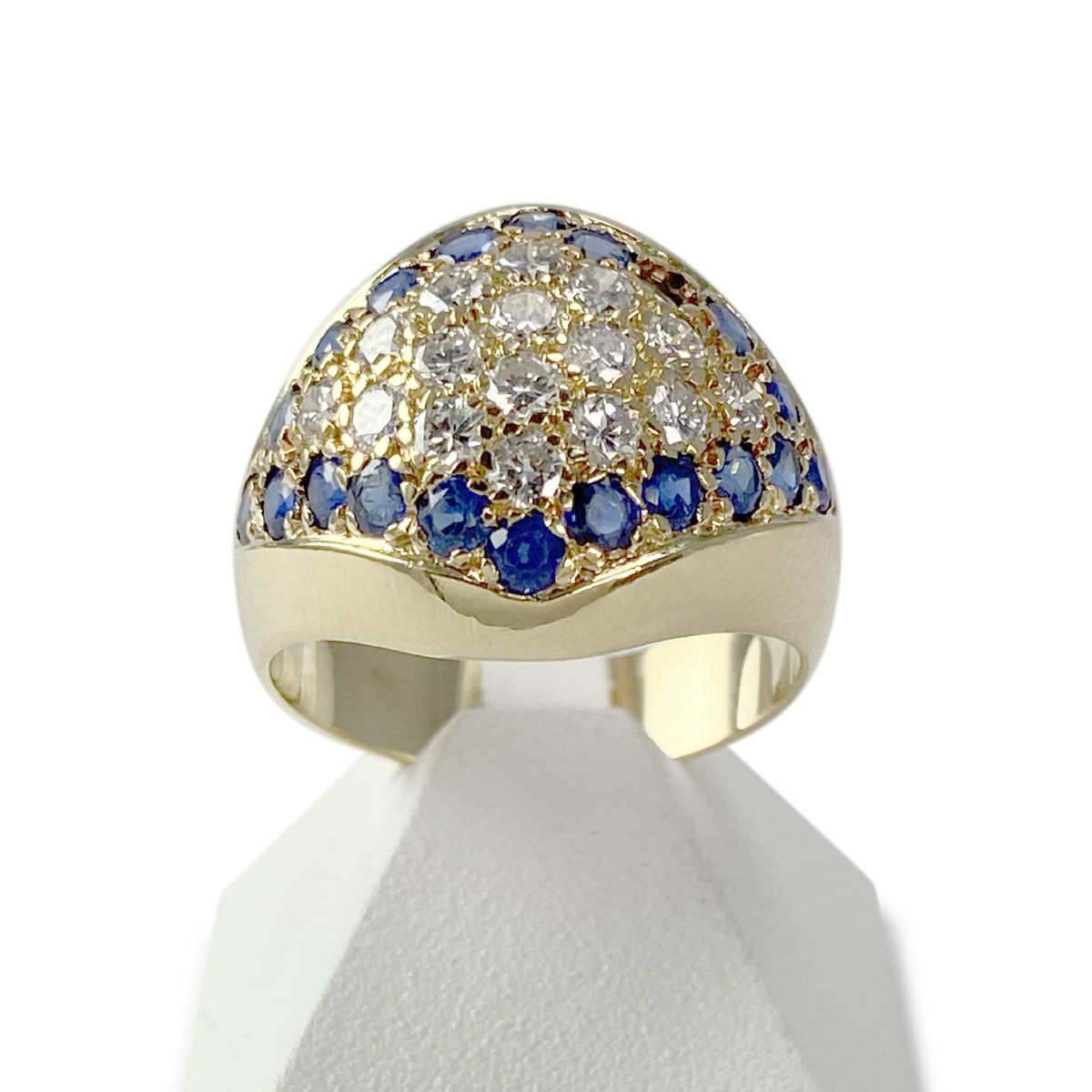 Bague d'occasion or 750 jaune diamants et saphirs