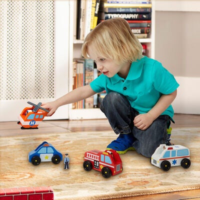 Melissa & Doug Lekesett Redningskjøretøy og Figurer 8 Deler