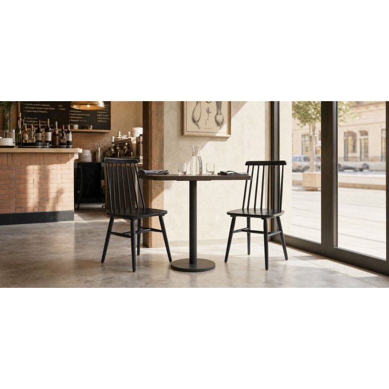 Chaise Tressia, laqué noir