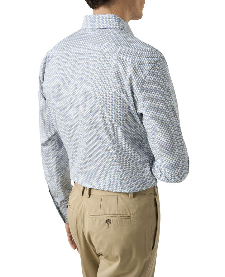 ETON Contemporary Fit Light blue Parrot Print Signature Twill Shirt Blå