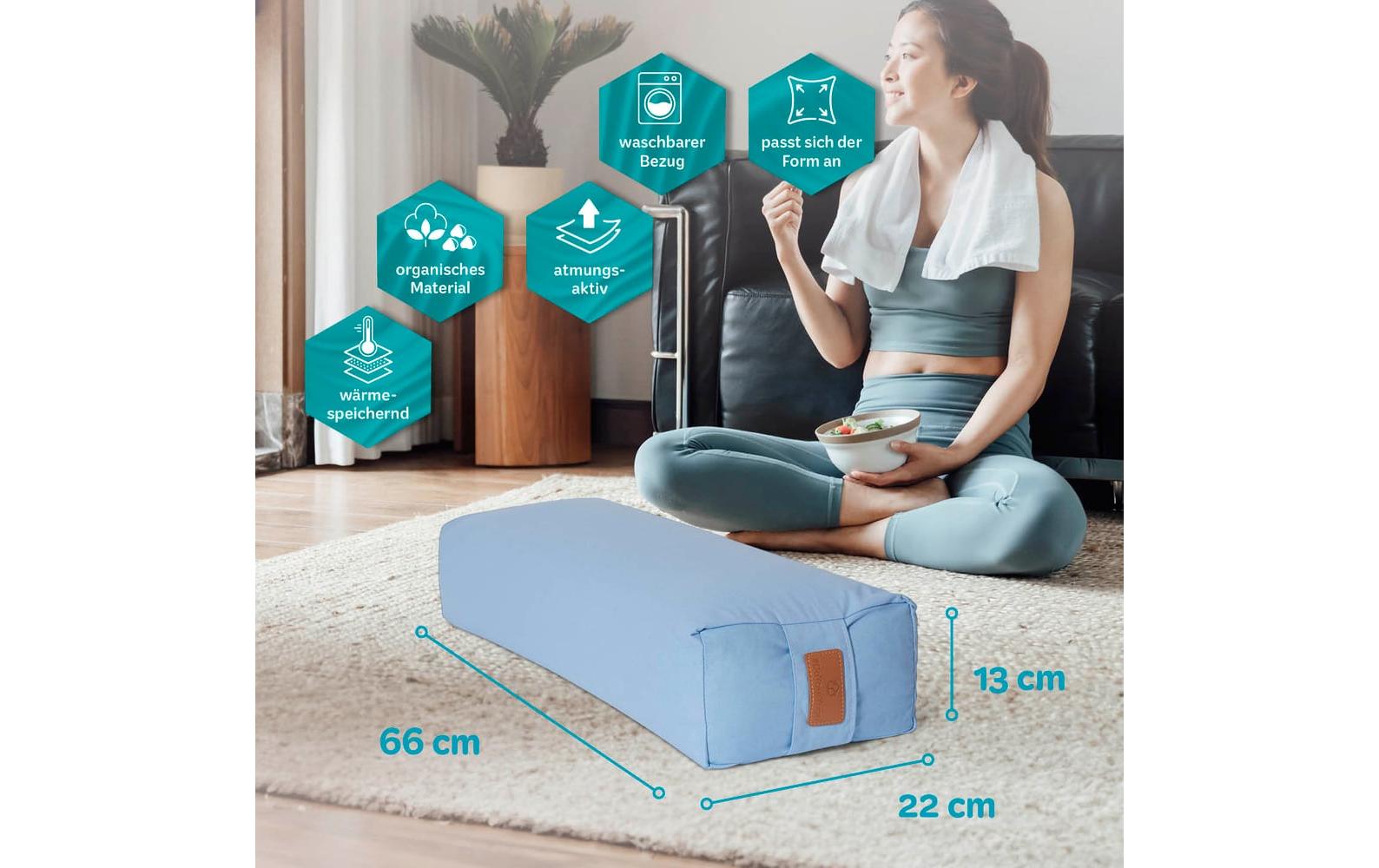 Yoga-Bolster Paravati Bio-Dinkelspelz, HellblauYoga-Zubehör